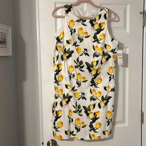 NWT London Times lemon print shift dress